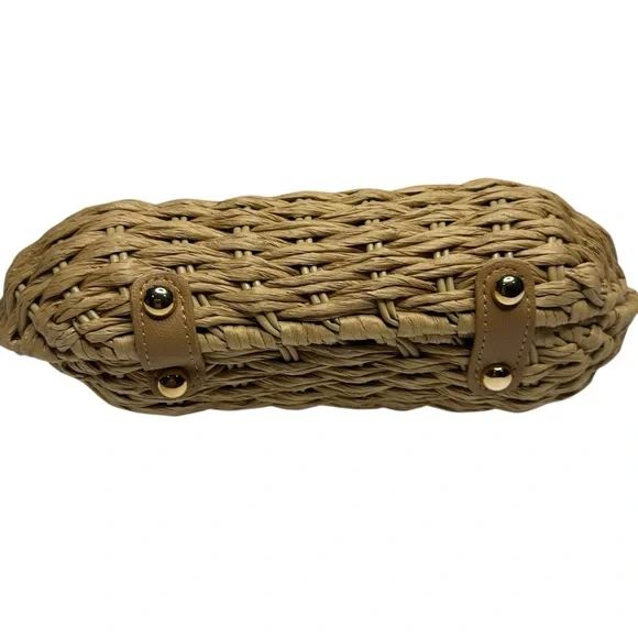 NEW Woven Wicker Frame Seashell Handbag - Picture 4 of 11